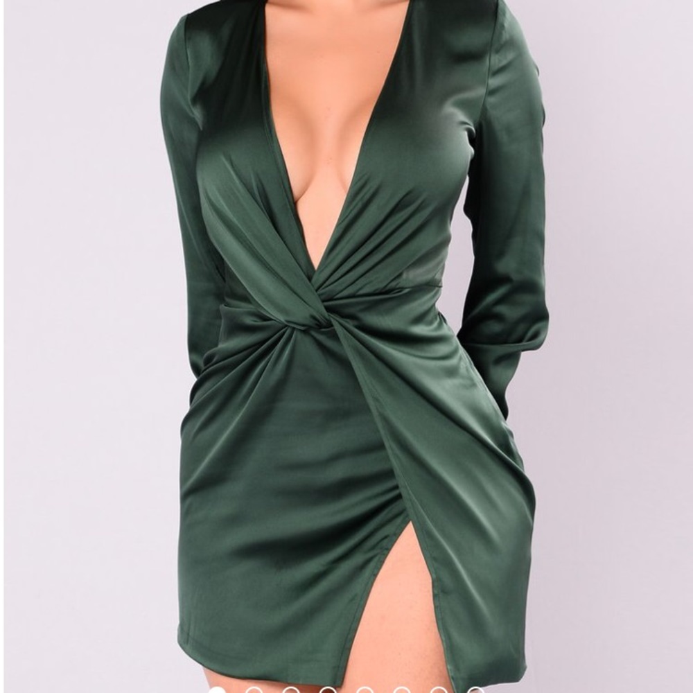 Fashion Nova Sugar Free Dress Hunter Green